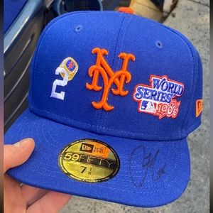 Francisco lindor signed New York Mets hat